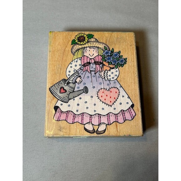 Adorable Gardener Rubber Crafting Stamp - Picture 1 of 4